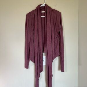 Ponybabe Tie Cardigan Mauve Hood Small Organic‎ Cotton Bamboo USA